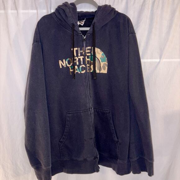 The North Face Men’s Black Full Zip Sweatshirt Hoodie w Pockets - Picture 1 of 6